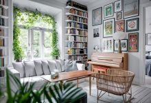 Фото - Библиотека, постеры и растения: живой интерьер в Швеции (100 кв. м)